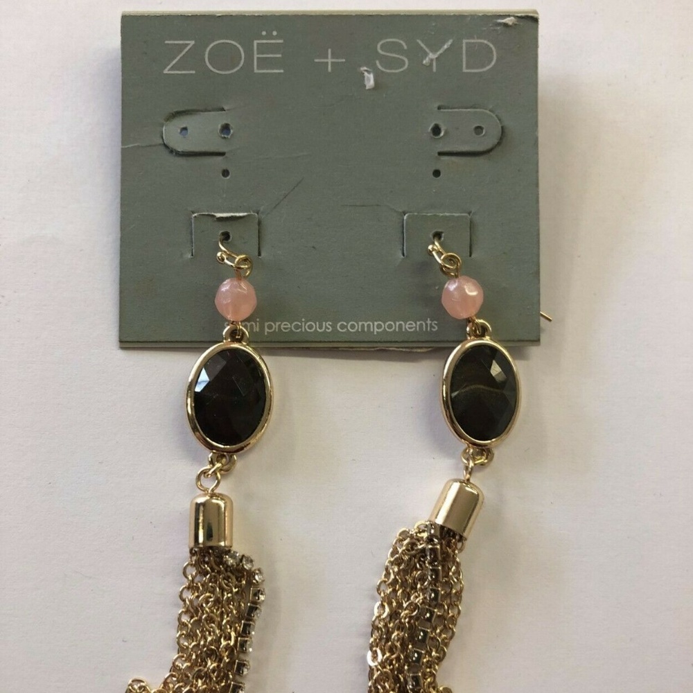 Zoe & Syd Designer Bridge Blue Dyed Jade Earrings